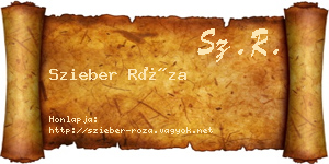 Szieber Róza névjegykártya